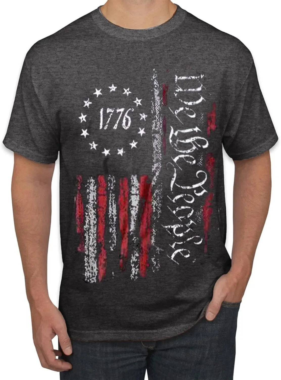 Mens Shirts Casual Short Sleeve Flag T Shirts Fashion Graphic Tee Top