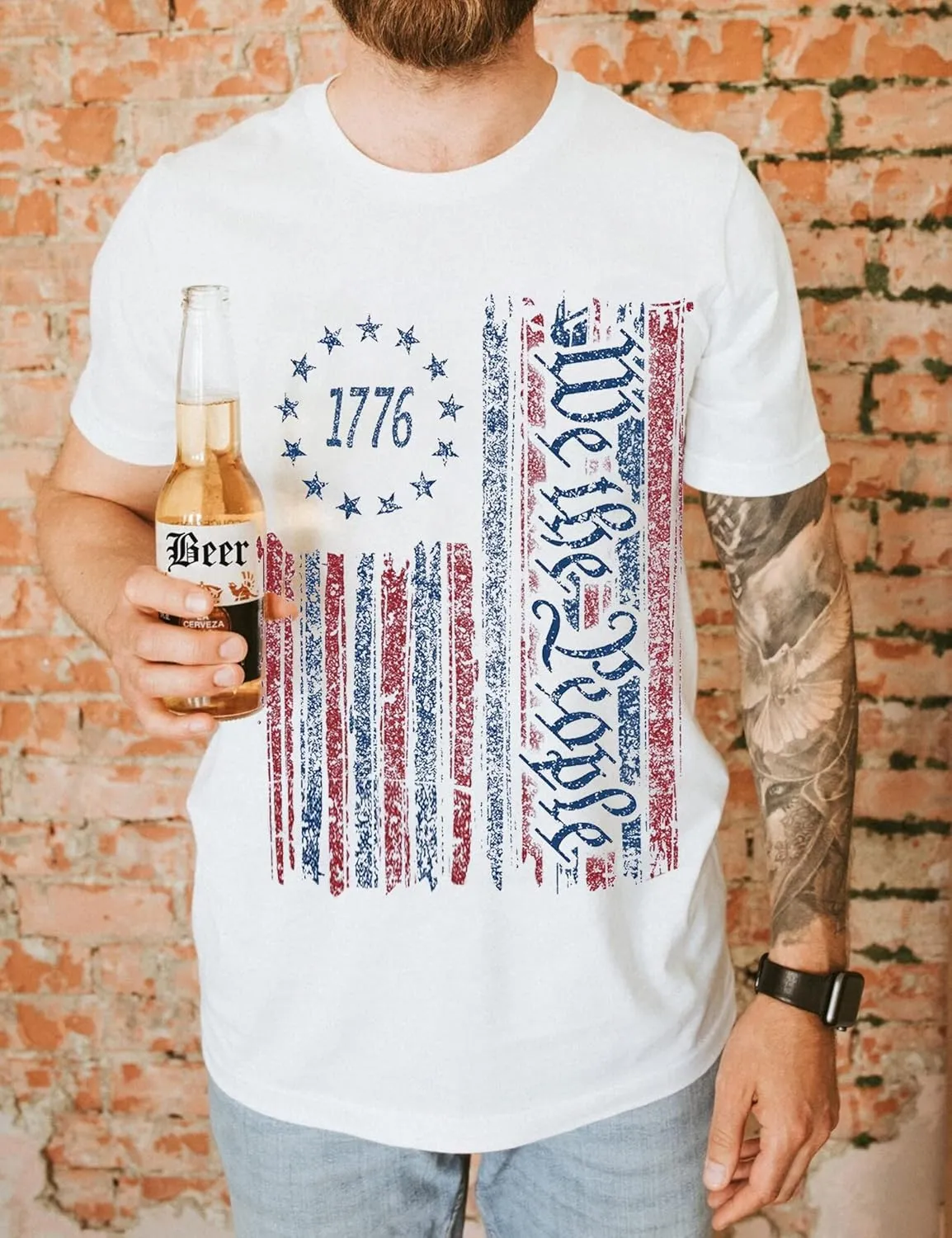 Mens Shirts Casual Short Sleeve Flag T Shirts Fashion Graphic Tee Top