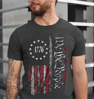 Mens Shirts Casual Short Sleeve Flag T Shirts Fashion Graphic Tee Top