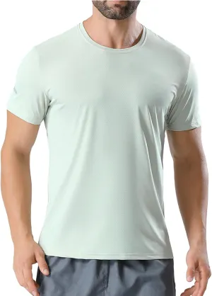 Men's Short Sleeve UPF 50  T-Shirt Sun Protection Quick Dry Rash Guard Swim Shirts Athletic Running Workout Top Tee