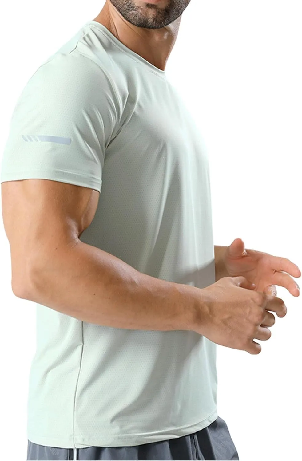 Men's Short Sleeve UPF 50  T-Shirt Sun Protection Quick Dry Rash Guard Swim Shirts Athletic Running Workout Top Tee