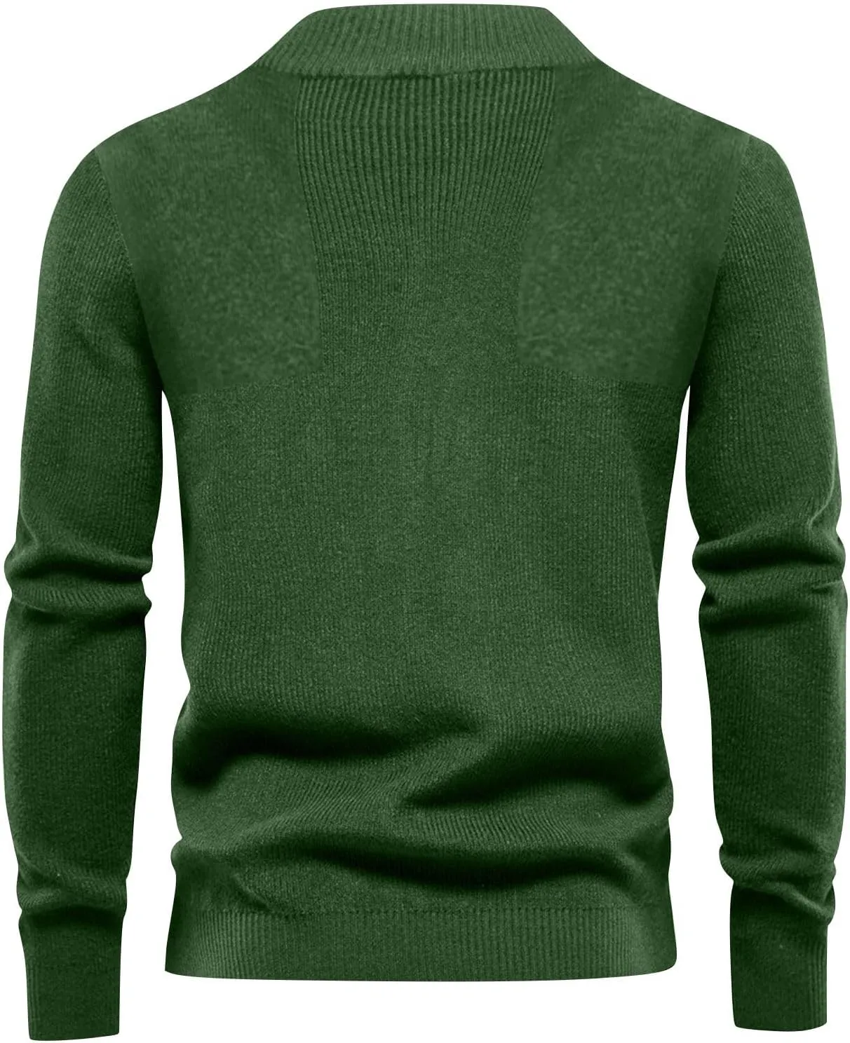Men's Soft Sweaters Quarter Zip Pullover Sweatshirt Mock Neck Polo Sweater Casual Pullover Sweater with Ribbing Edge