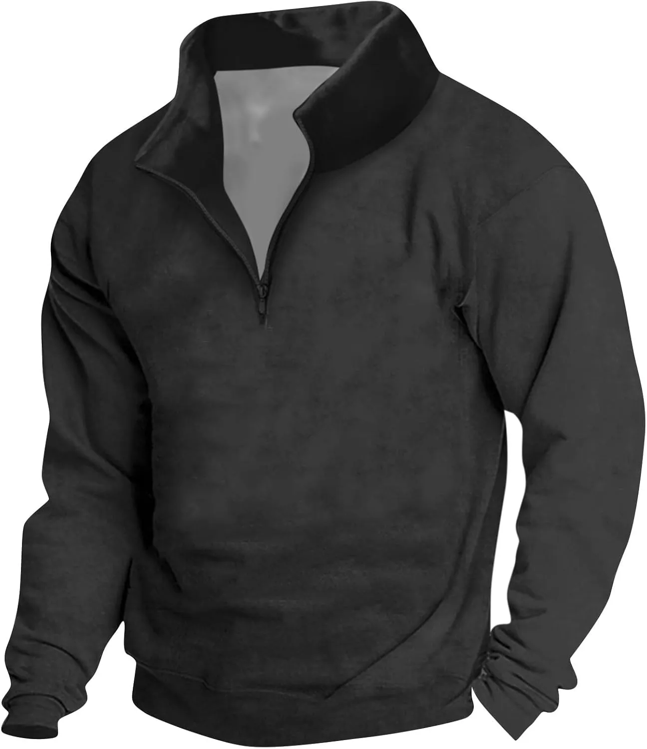 Men's Sports Shirts 1/4 Zip Pullover Vintage Sweater Long Sleeve Running Workout Tops Sweatshirt