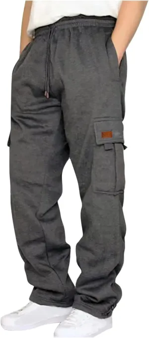 Men's Sweatpants Baggy Jogger with Pocket Drawstring Bottom Opening Sweatpants Outdoor Athletic Hiking Pants