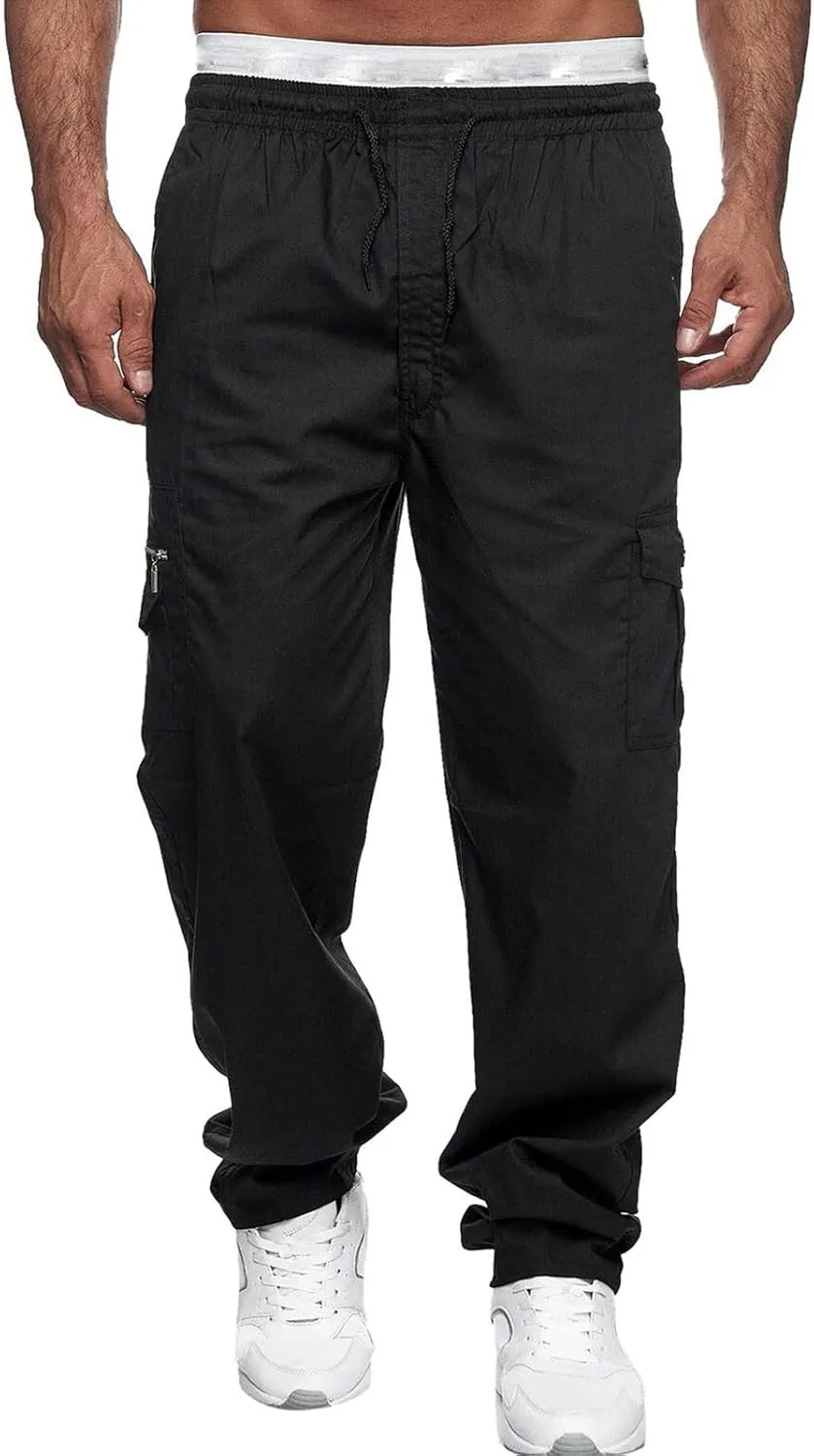 Mens Sweatpants Joggers Warm Fleece Heavyweight Gym Athletic Running Track 5 Pocket Winter Sweat Pants Athletic Pants
