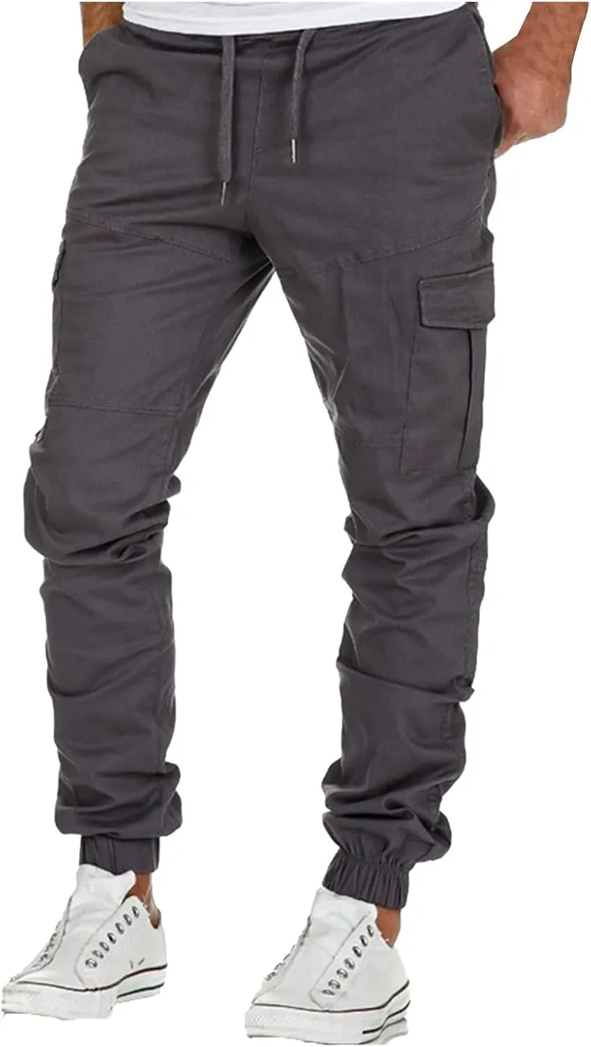 Mens Sweatpants with Pockets Big and Tall Cargo Pants Black Camo Cargo Pants Men All Season Fit Pant Casual All Solid