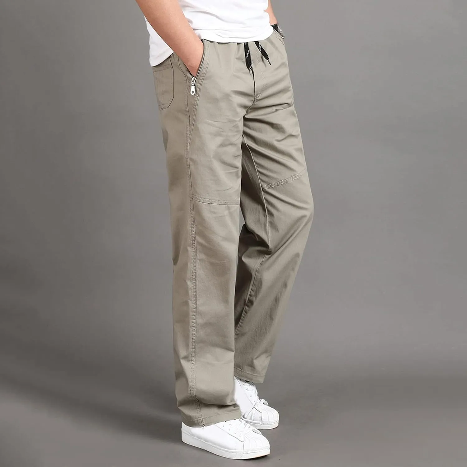 Mens Sweatpants with Pockets Big and Tall for Jogging Running Exercise Gym Workout Mens Zip Joggers Pants Casual Gym