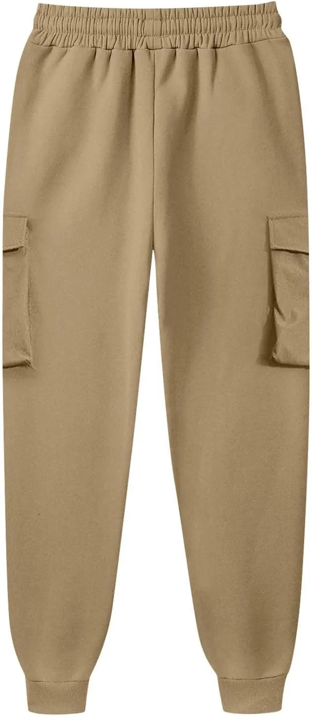 Mens Sweatpants with Pockets Big and Tall Pant Fleece Liend Pants Hiking Drawstring Joggers Cargo Pant Men Pants Hiking