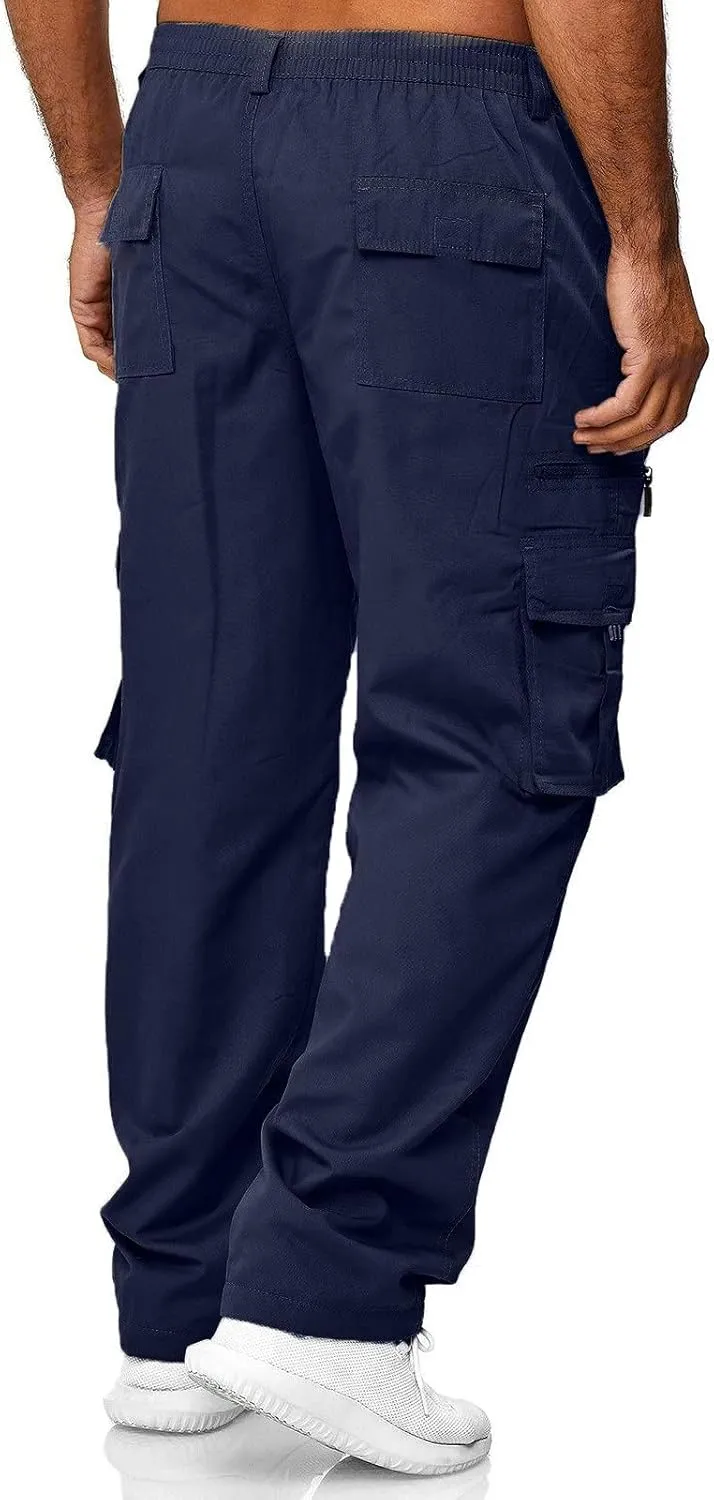 Mens Sweatpants with Pockets Big and Tall Pants Men's Tech Fleece Active Athletic Casual Open Bottom Cargo Sweatpants