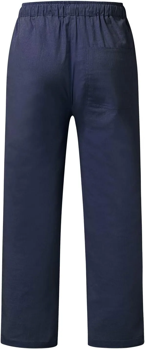 Mens Sweatpants with Pockets Big and Tall Pants Straight Leg Elastic Waist Jogger Sweatpants Fleece Cargo Sweatpants
