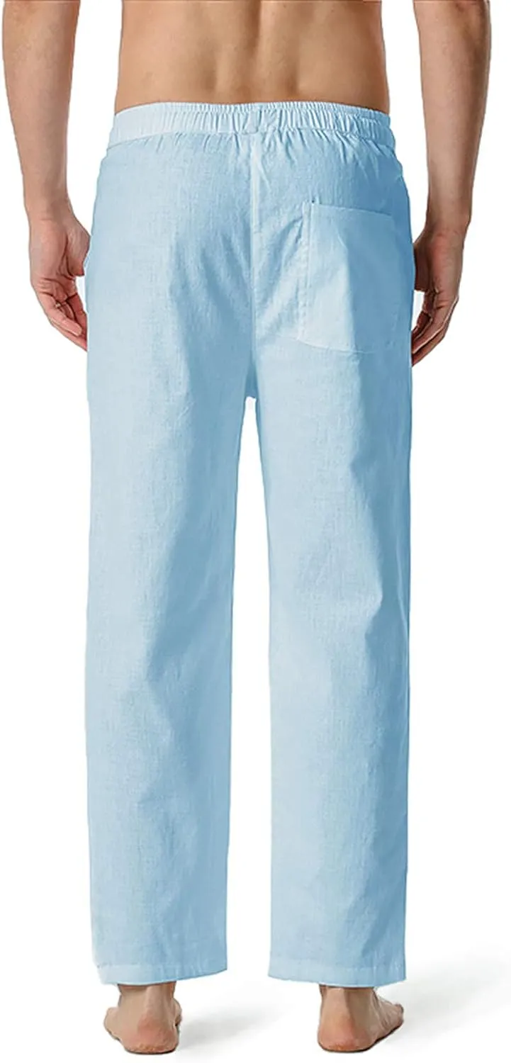Mens Sweatpants with Pockets Big and Tall Pants Straight Leg Elastic Waist Jogger Sweatpants Fleece Cargo Sweatpants