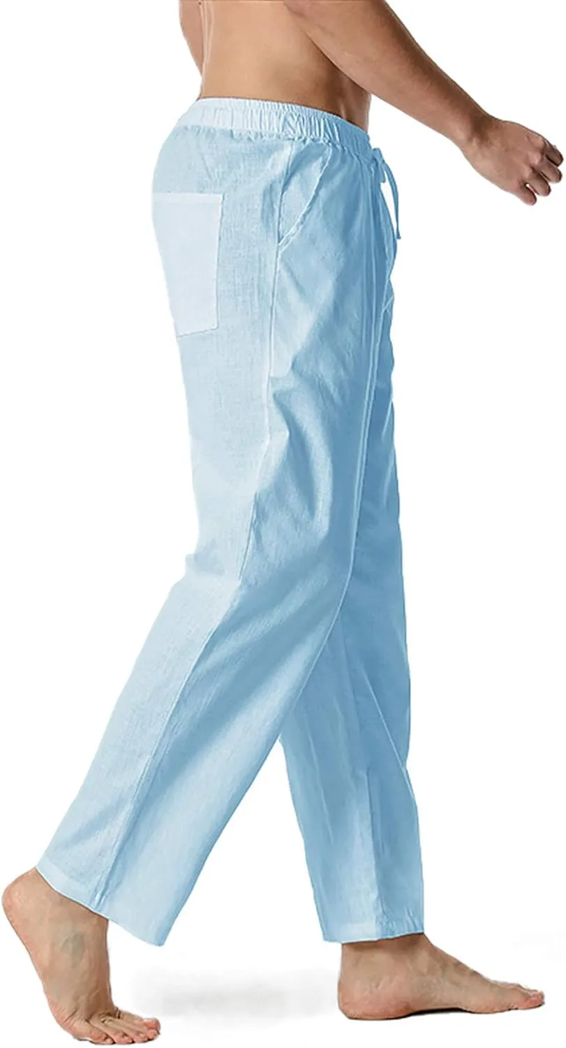 Mens Sweatpants with Pockets Big and Tall Pants Straight Leg Elastic Waist Jogger Sweatpants Fleece Cargo Sweatpants