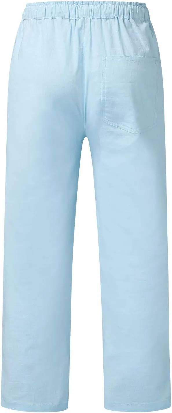 Mens Sweatpants with Pockets Big and Tall Pants Straight Leg Elastic Waist Jogger Sweatpants Fleece Cargo Sweatpants