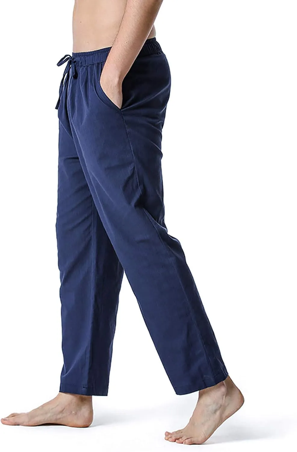 Mens Sweatpants with Pockets Big and Tall Pants Straight Leg Elastic Waist Jogger Sweatpants Fleece Cargo Sweatpants
