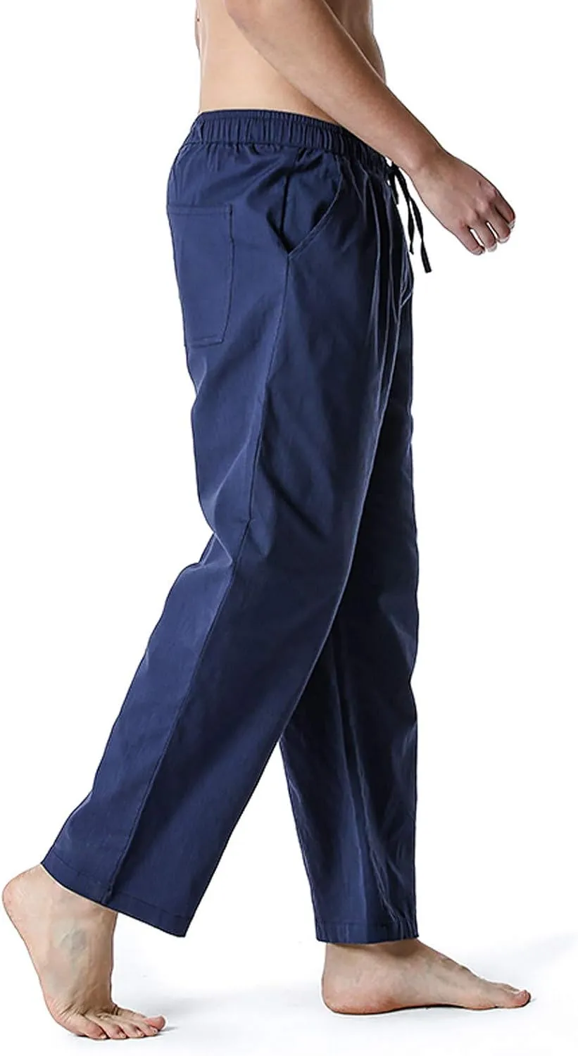 Mens Sweatpants with Pockets Big and Tall Pants Straight Leg Elastic Waist Jogger Sweatpants Fleece Cargo Sweatpants