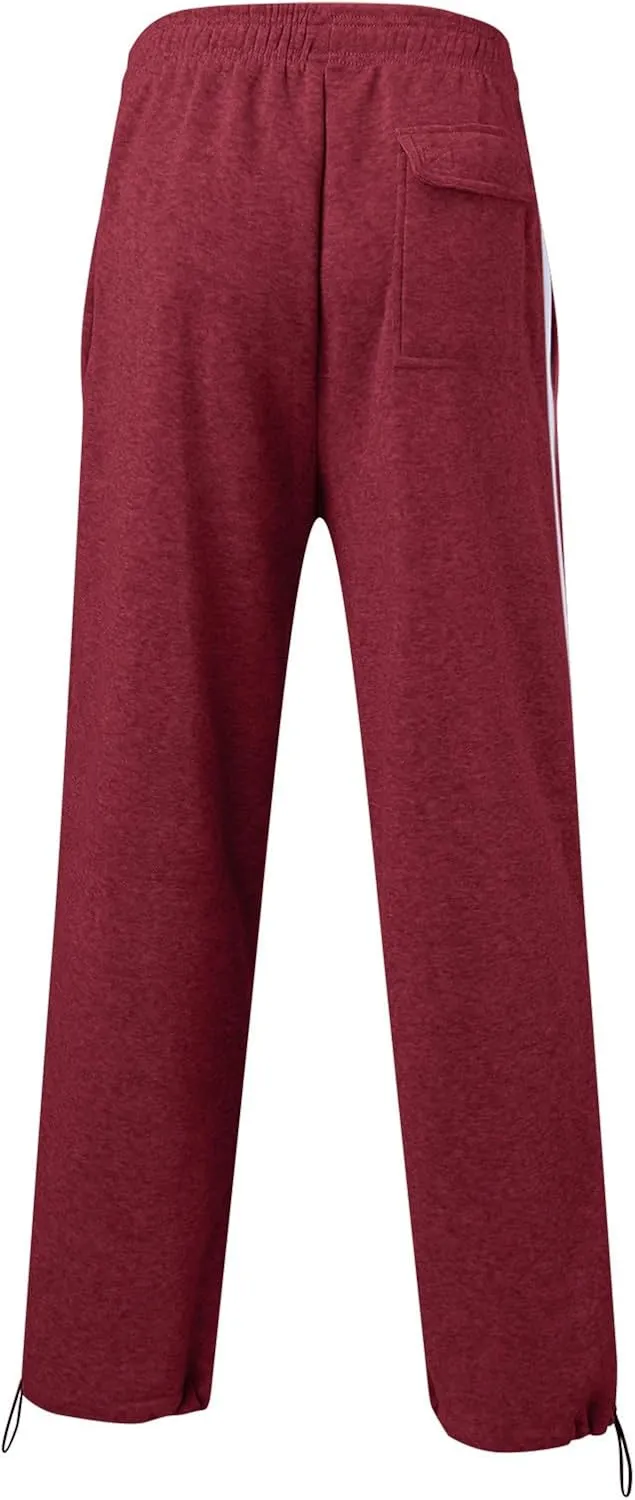Mens Sweatpants with Pockets Big and Tall Waist Drawstring Long Pants Solid Color Pockets Casual Loose Trousers Joggers