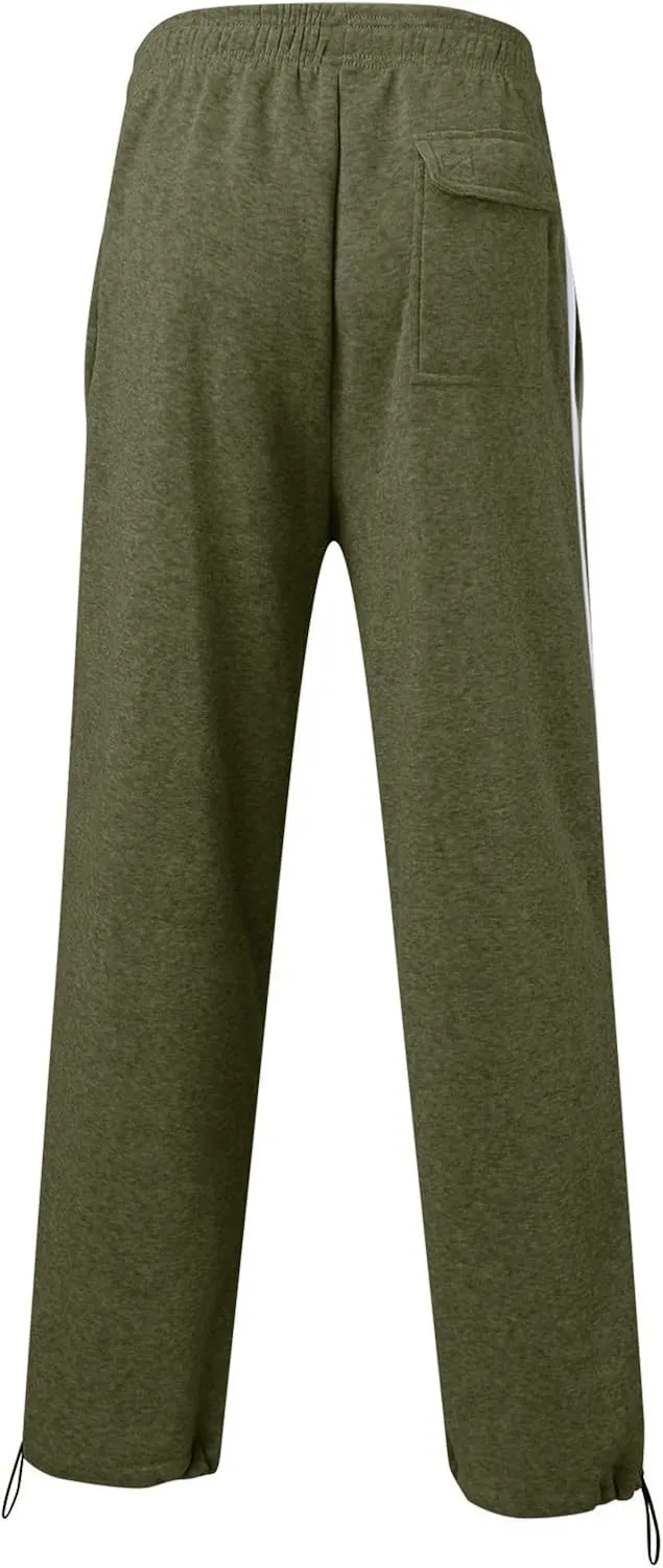 Mens Sweatpants with Pockets Big and Tall Waist Drawstring Long Pants Solid Color Pockets Casual Loose Trousers Joggers