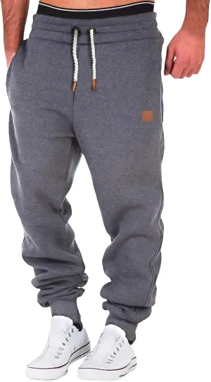 Mens Sweatpants with Pockets Elastic Waist Casual Drawstring Jogger Sweat Pant Workout Athletic Tapered Sport Trouser