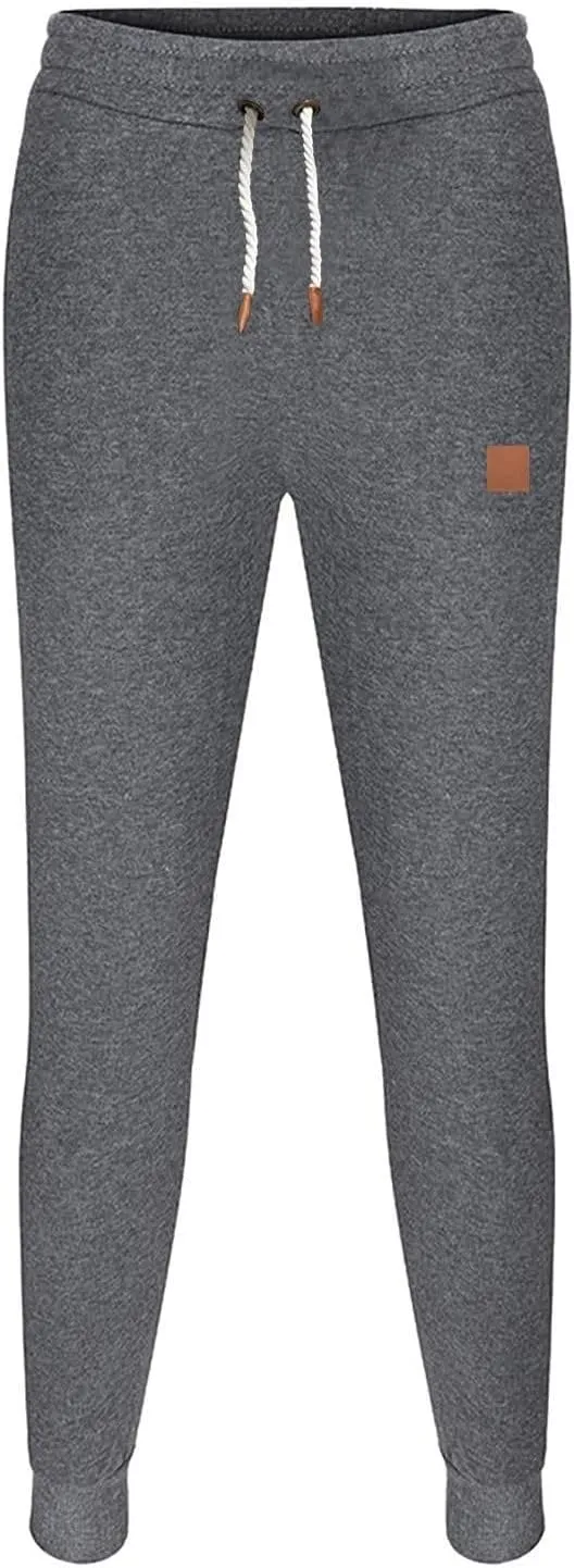 Mens Sweatpants with Pockets Elastic Waist Casual Drawstring Jogger Sweat Pant Workout Athletic Tapered Sport Trouser