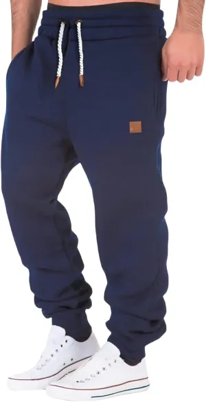 Mens Sweatpants with Pockets Elastic Waist Casual Drawstring Jogger Sweat Pant Workout Athletic Tapered Sport Trouser