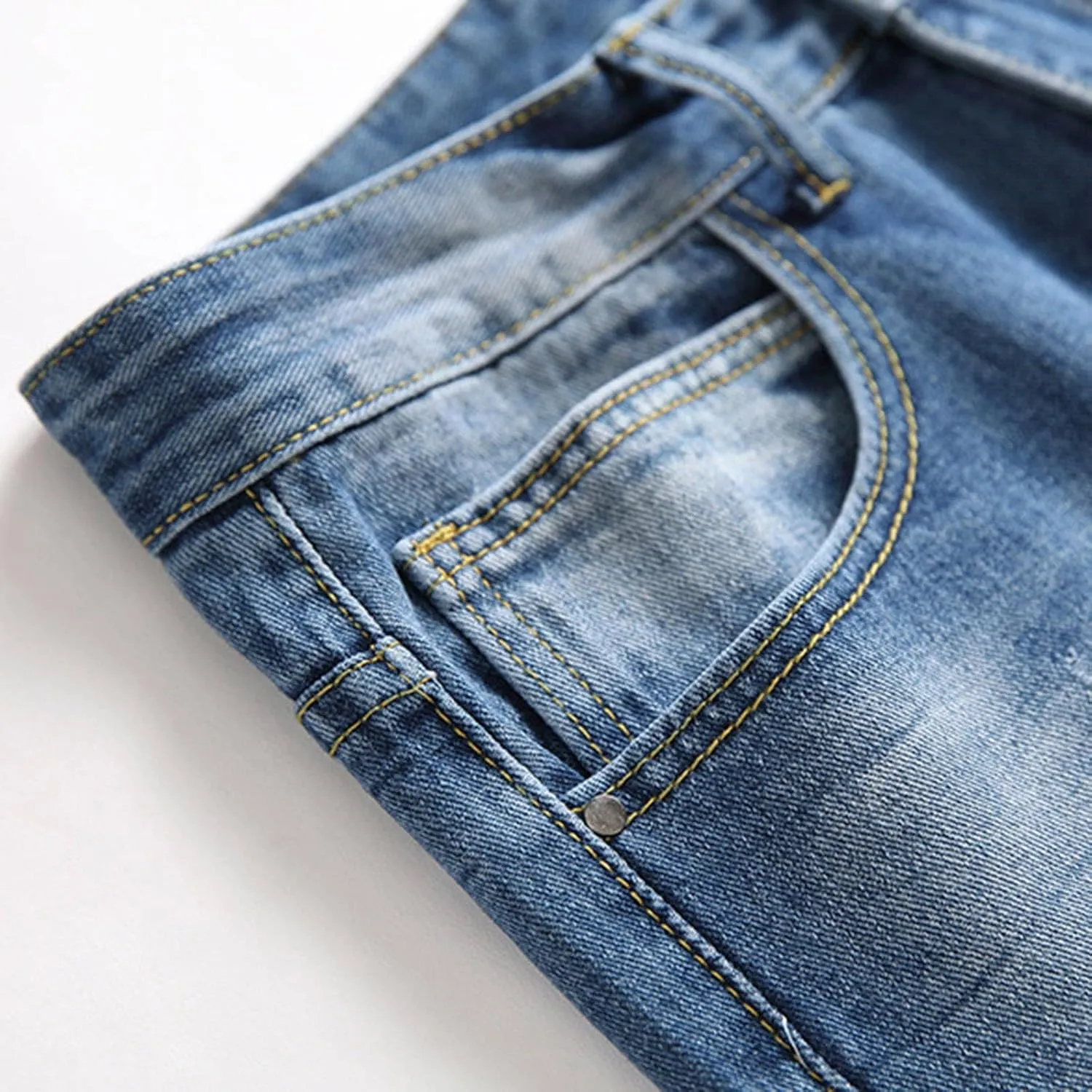 Mens Trend Ripped Jeans Distressed Hipster Street Straight Leg Plus Size Denim Pants Relaxed Fit Stretch Skinny Classic Jean