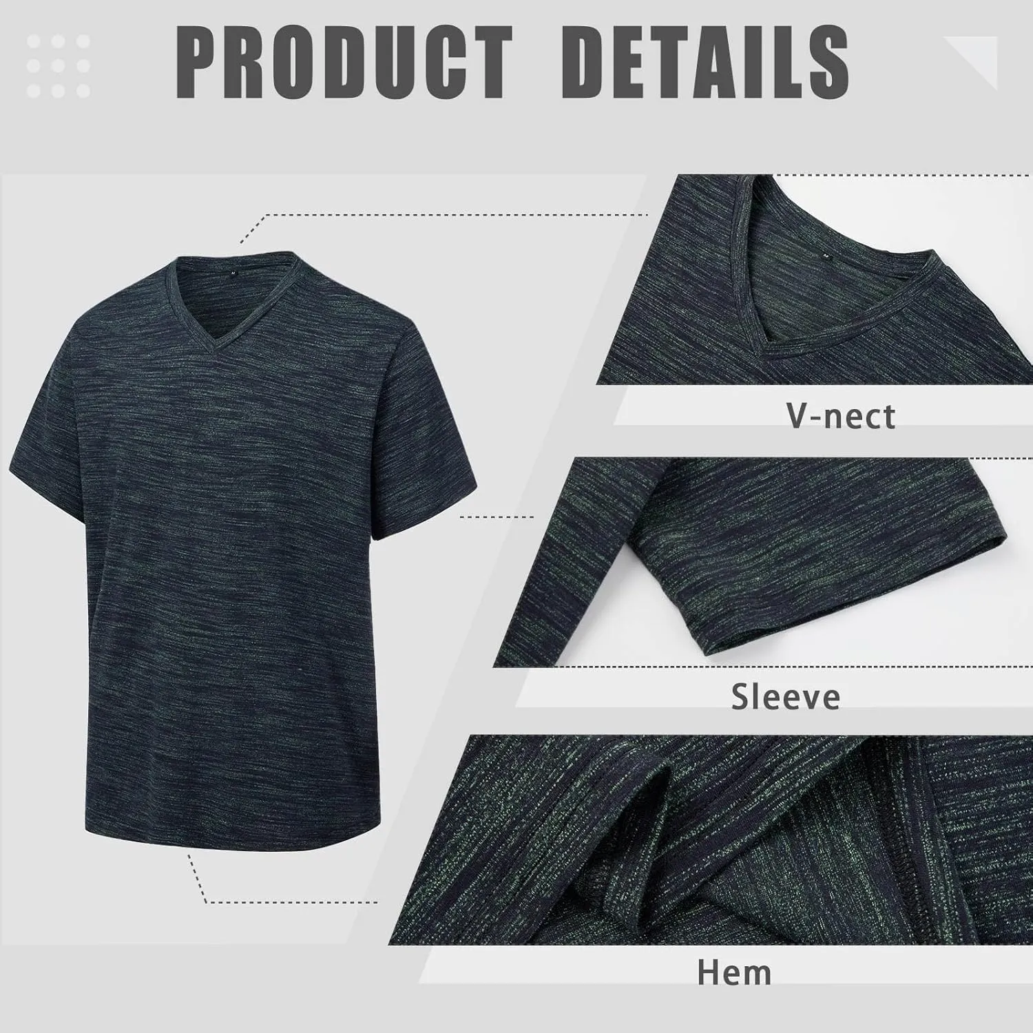 Mens V Neck T Shirts Casual Stylish Graphic Stretch Short Sleeve T-Shirt Cotton Tees Tops Shirt