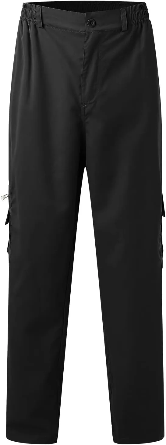 Mens Workout Cargo Sweatpants Drawstring Men's Outdoor Work Military Tactical Pants Lightweight Rip-Stop Casual Cargo