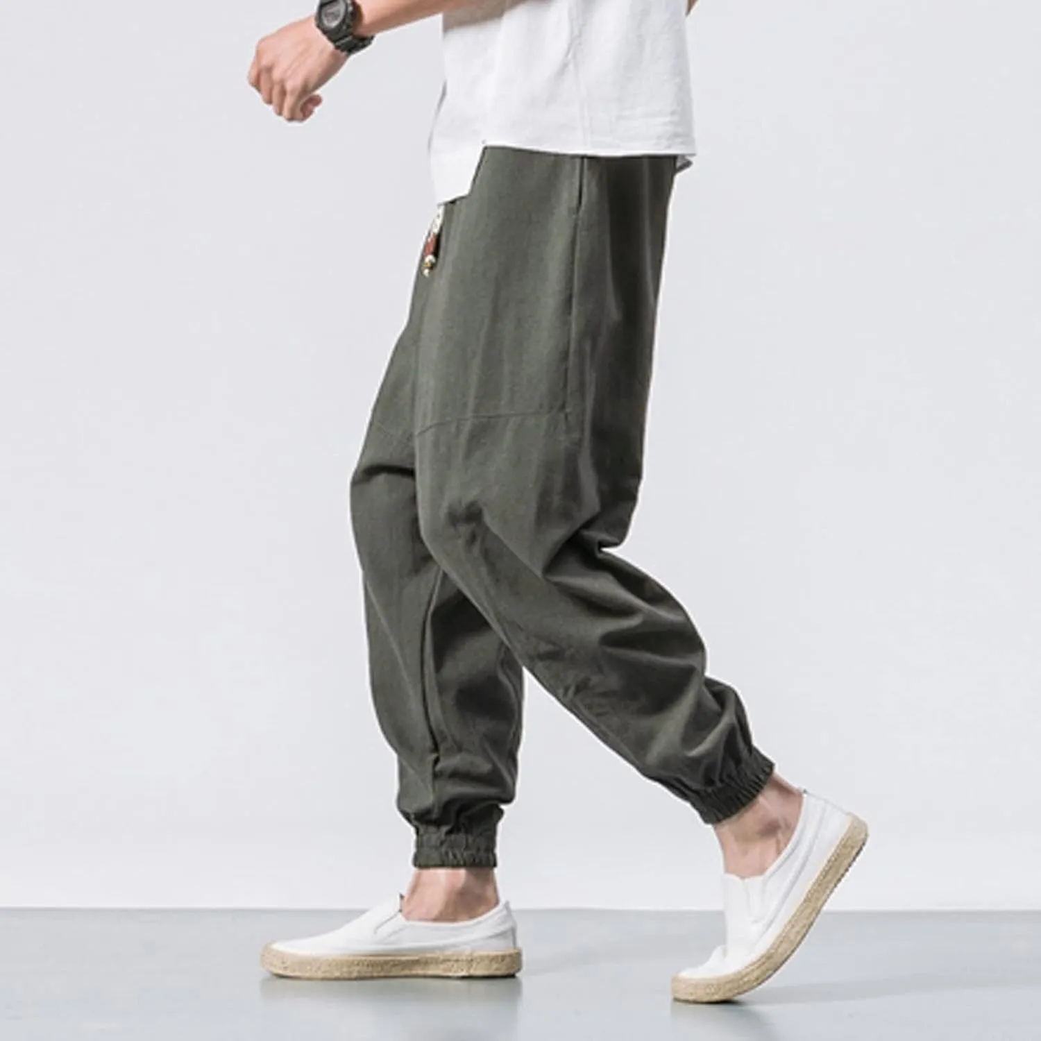 Mens Workout Cargo Sweatpants Fleece Cargo Sweatpants Relax Fit Bungee Cord Open Bottom Mens Jogger Sweatpants Men's