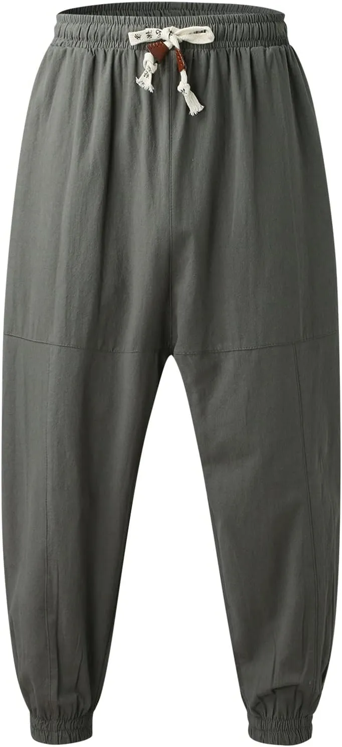 Mens Workout Cargo Sweatpants Fleece Cargo Sweatpants Relax Fit Bungee Cord Open Bottom Mens Jogger Sweatpants Men's