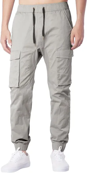 Mens Workout Cargo Sweatpants for Men Men's Cotton Casual Cargo Pants Lightweight Stretch Work Hiking Outdoor Elastic