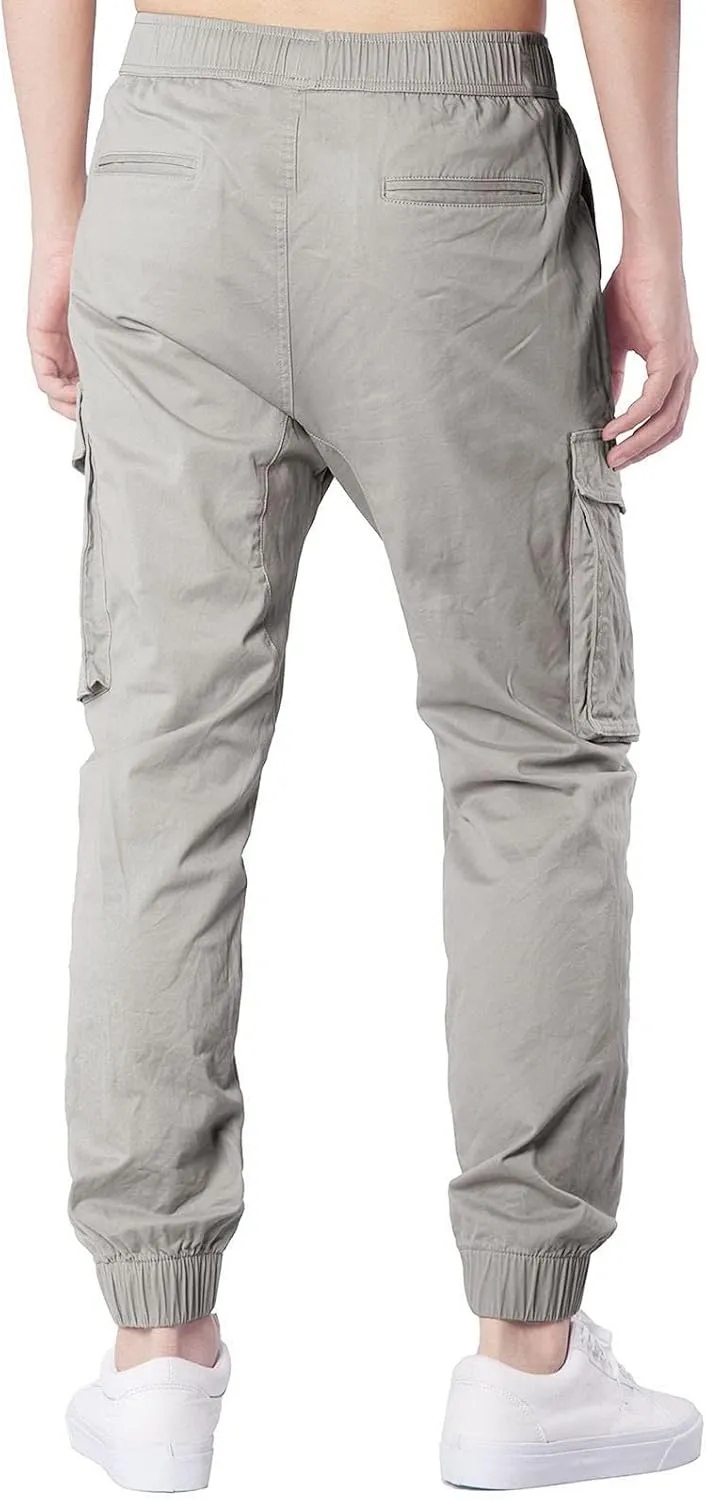 Mens Workout Cargo Sweatpants for Men Men's Cotton Casual Cargo Pants Lightweight Stretch Work Hiking Outdoor Elastic