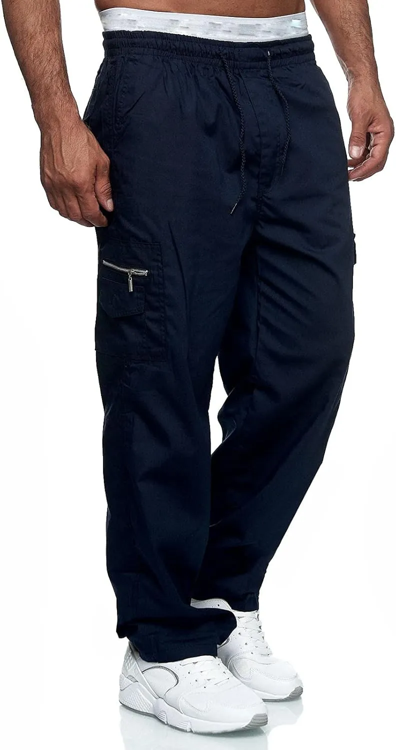 Mens Workout Cargo Sweatpants Pockets Men's Basic Active Fleece Jogger Pants Regular and Big & Tall Sizes for Workout