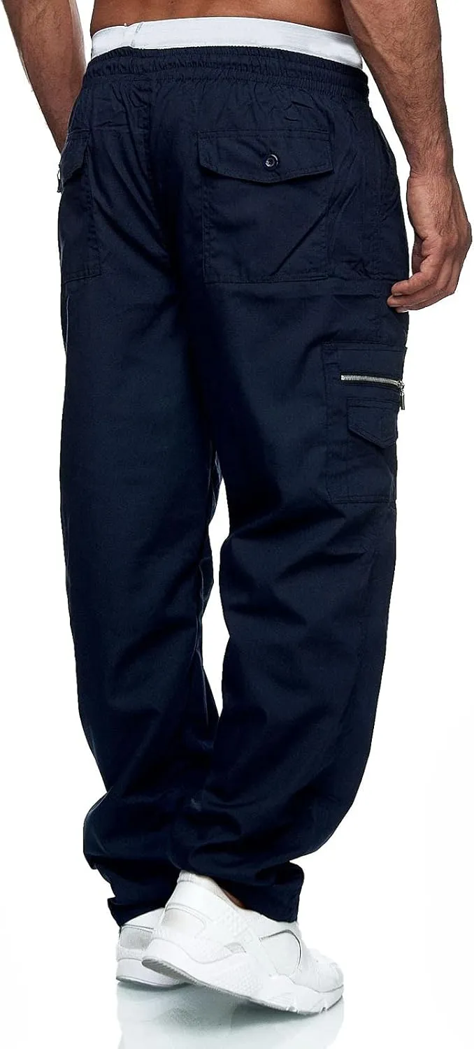 Mens Workout Cargo Sweatpants Pockets Men's Basic Active Fleece Jogger Pants Regular and Big & Tall Sizes for Workout