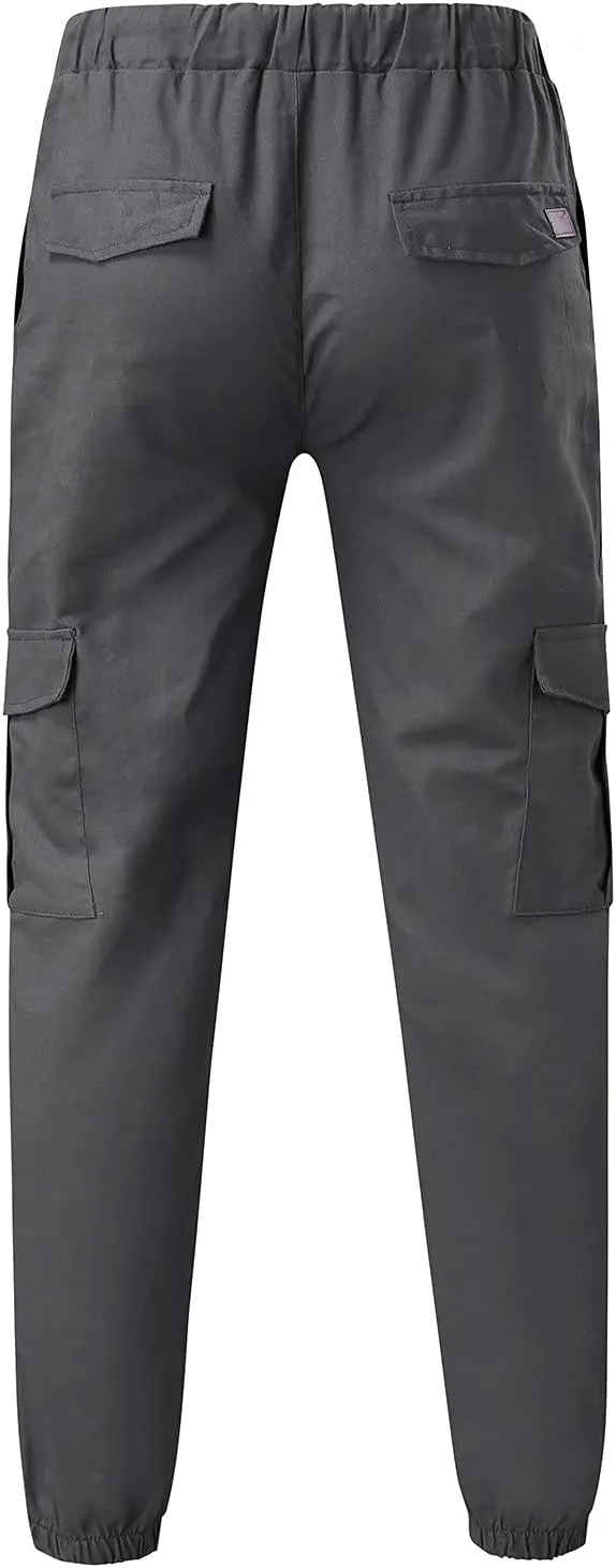 Mens Workout Cargo Sweatpants Tapered Athletic Sweatpants for Jogging Running Exercise Gym Workout Mens Zip Joggers