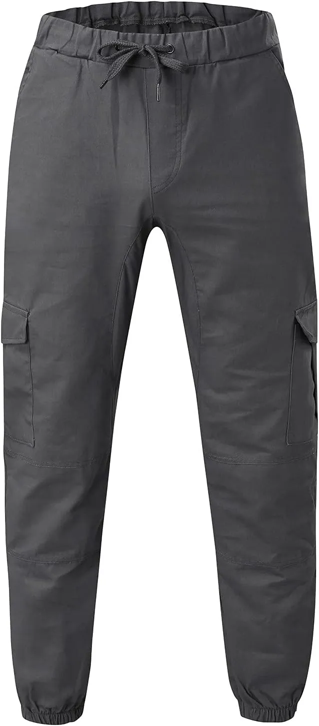Mens Workout Cargo Sweatpants Tapered Athletic Sweatpants for Jogging Running Exercise Gym Workout Mens Zip Joggers
