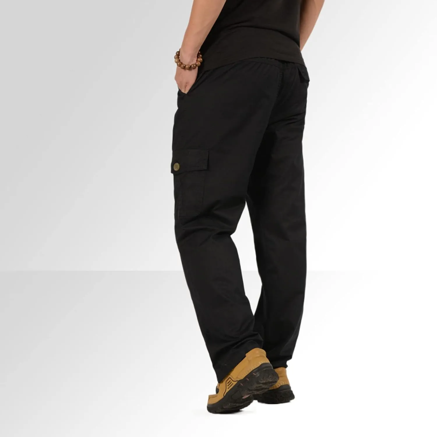 Mens Workout Cargo Sweatpants Yoga Sweatpants Athletic Lounge Pants Loose Drawstring Casual Jersey Pants Joggers for
