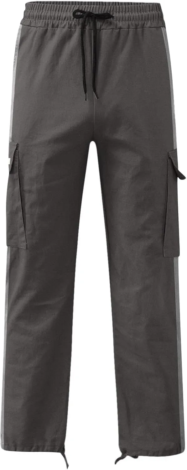 MIDOO Mens Cargo Pants Elastic Waist Casual Lightweight Joggers Loose Sweatpants Stretch Work Fishing Travel Pants Overalls