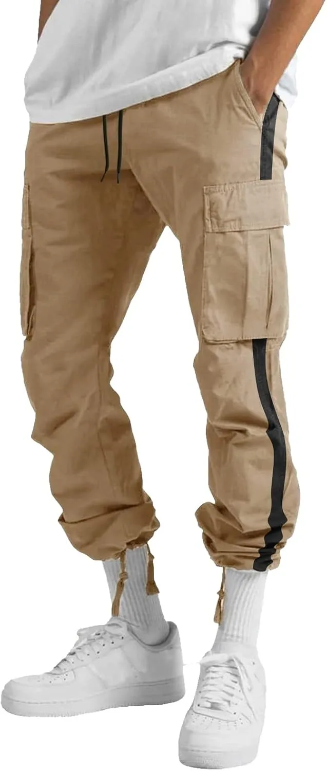 MIDOO Mens Cargo Pants Elastic Waist Casual Lightweight Joggers Loose Sweatpants Stretch Work Fishing Travel Pants Overalls