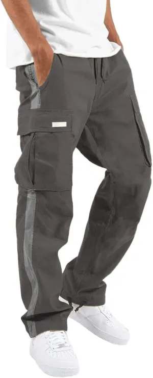 MIDOO Mens Cargo Pants Elastic Waist Casual Lightweight Joggers Loose Sweatpants Stretch Work Fishing Travel Pants Overalls