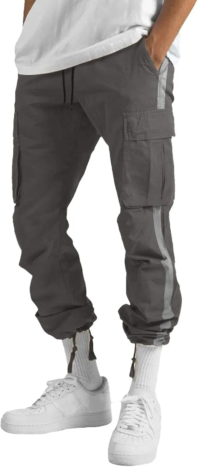 MIDOO Mens Cargo Pants Elastic Waist Casual Lightweight Joggers Loose Sweatpants Stretch Work Fishing Travel Pants Overalls