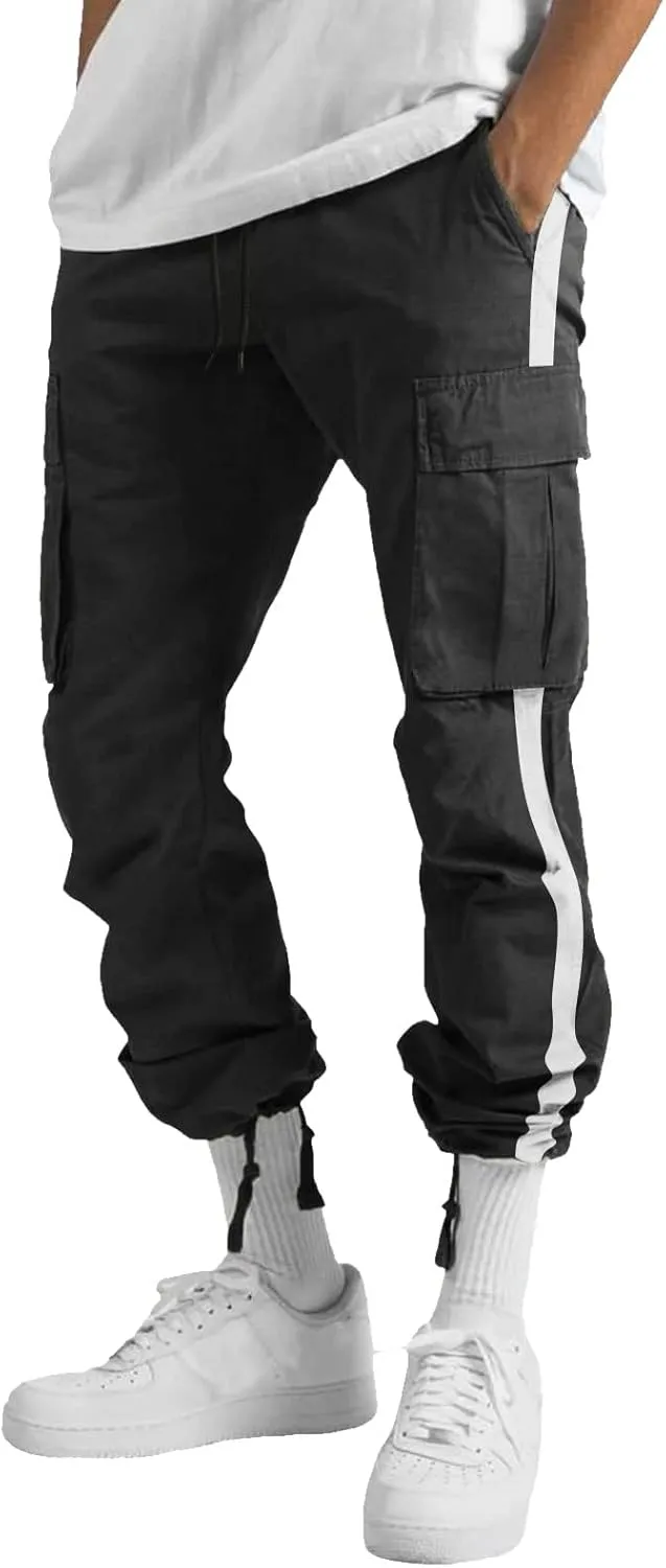 MIDOO Mens Cargo Pants Elastic Waist Casual Lightweight Joggers Loose Sweatpants Stretch Work Fishing Travel Pants Overalls