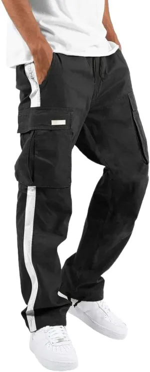 MIDOO Mens Cargo Pants Elastic Waist Casual Lightweight Joggers Loose Sweatpants Stretch Work Fishing Travel Pants Overalls