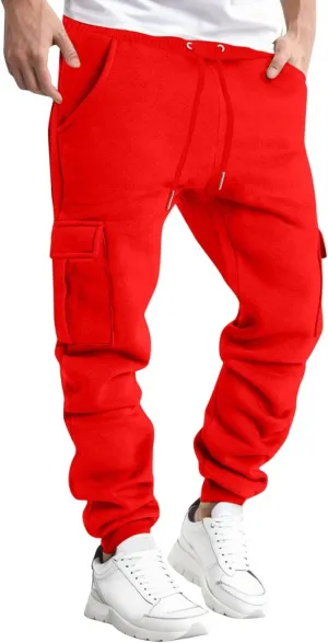 MIDOO Mens Fleece Sweatpants Tall Fleece Active Athletic Workout Jogger Sweatpants Drawstring Elastic Waist Bottom Pants