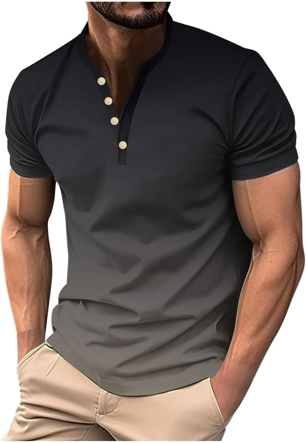 Muscularfit T-Shirts for Men Graphic Funny Short Sleeve Quarter Zipper Polo Shirt Summer Causal Stylish Gym Workout Pullover