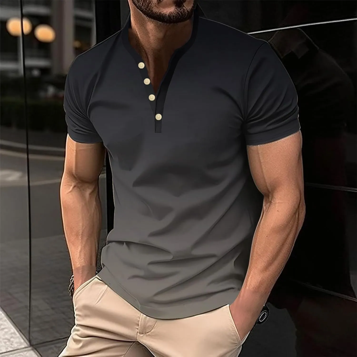 Muscularfit T-Shirts for Men Graphic Funny Short Sleeve Quarter Zipper Polo Shirt Summer Causal Stylish Gym Workout Pullover