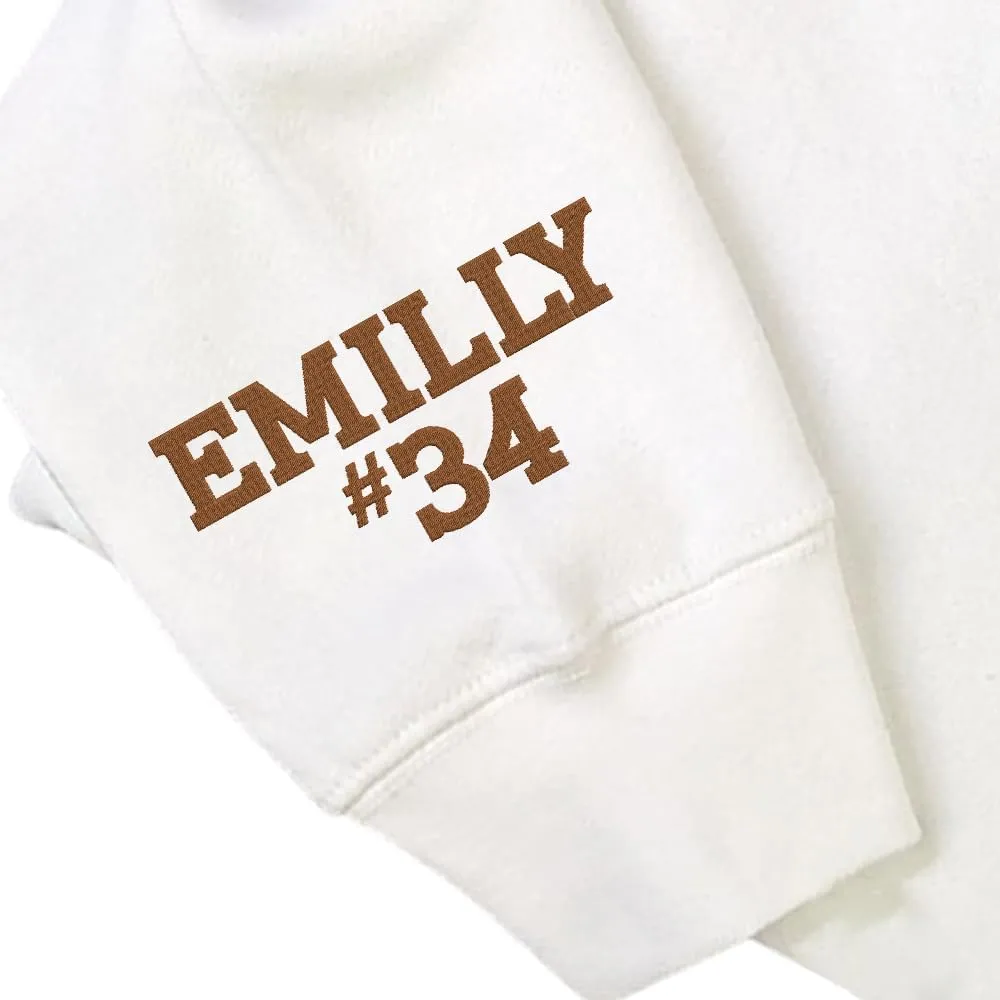 NAZENTI Personalized Football Embroidered Sweatshirt - Custom Football Sweatshirt, Football Player Sweatshirts