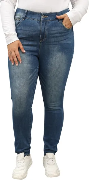 Nemidor Womens Plus Size Skinny Jeans High-Rise Premium Stretchy Denim Jeans