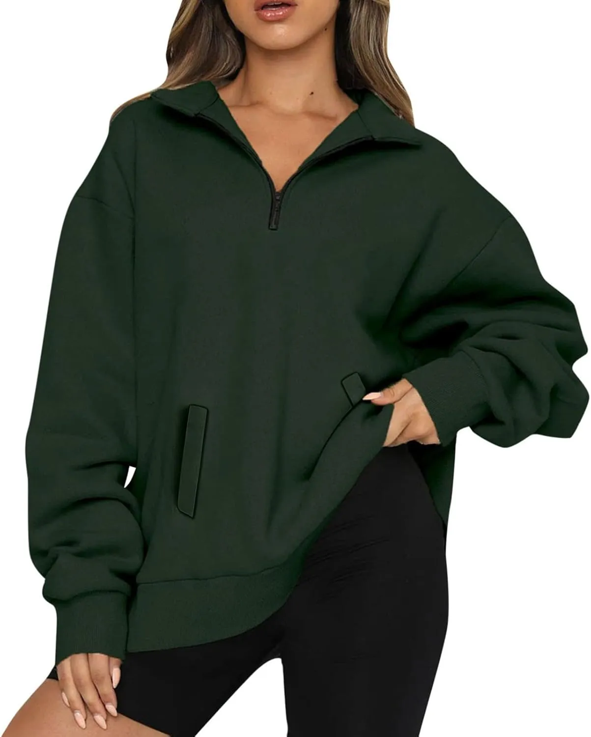 Oversized Quarter Zip Sweatshirts for Women 2024 Fall Pullover Long Sleeve Hoodies Sweaters Winter Outfits