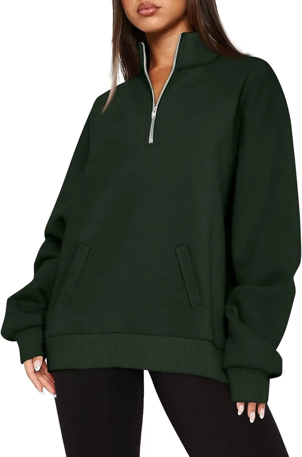 Oversized Quarter Zip Sweatshirts for Women 2024 Fall Pullover Long Sleeve Hoodies Sweaters Winter Outfits