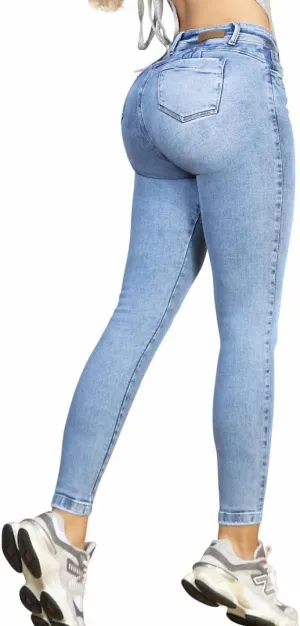 Pantalones Colombianos Levanta Cola | Butt Lifting Jeans for Women Colombian Jeans for Women Butt Lift Boot Cut Jeans Blue